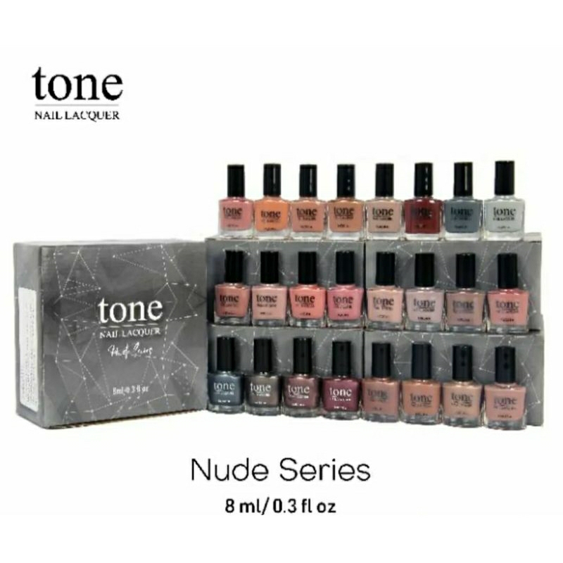 RANDOM NUDE SERIES - KUTEK TONE NAIL LACQUER NUDE HALAL MURAH 8 ML - CAT KUKU TONE NAIL POLISH 8 ML 