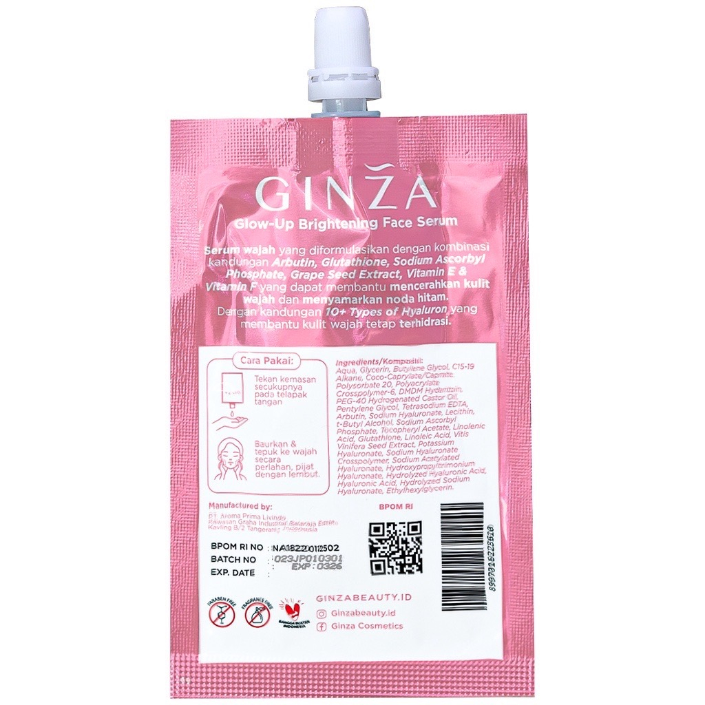 Ginza Face Serum Sachet 8ml