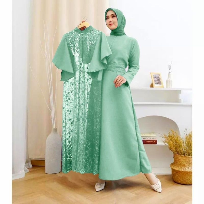 Gina Dress Pesta Mewah Inner Belt Outer Murah