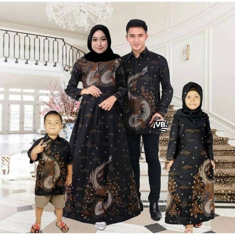 Couple Batik Baju Couple keluarga Batik motif naga besar