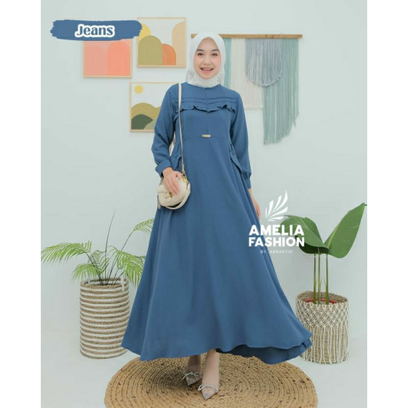 ANGGUN DRESS ORI BY AMELIA FASHION,GAMIS ORI AMELIA FASHION,GAMIS REMAJA POLOS