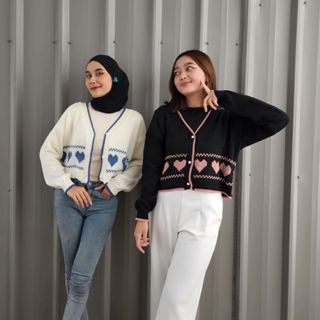 LOVA CROP OUTHER/ CARDIGAN RAJUT LOVE KANCING