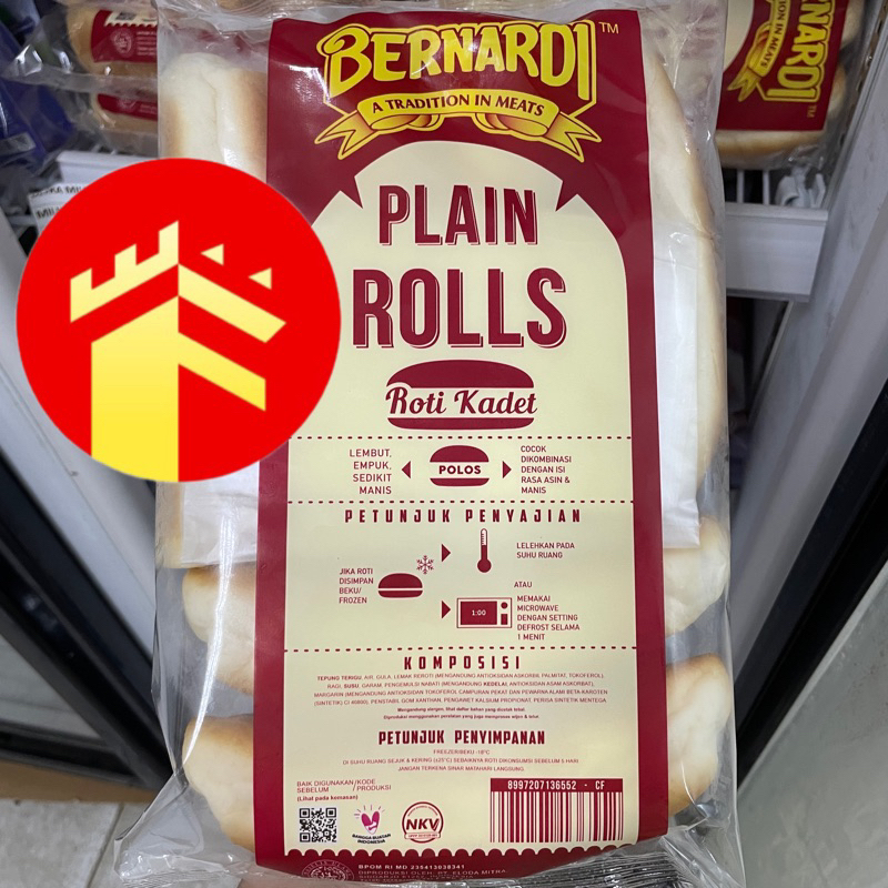 

BERNARDI PLAIN ROLLS ROTI HOTDOG 300 GR ROTI KADET POLOS