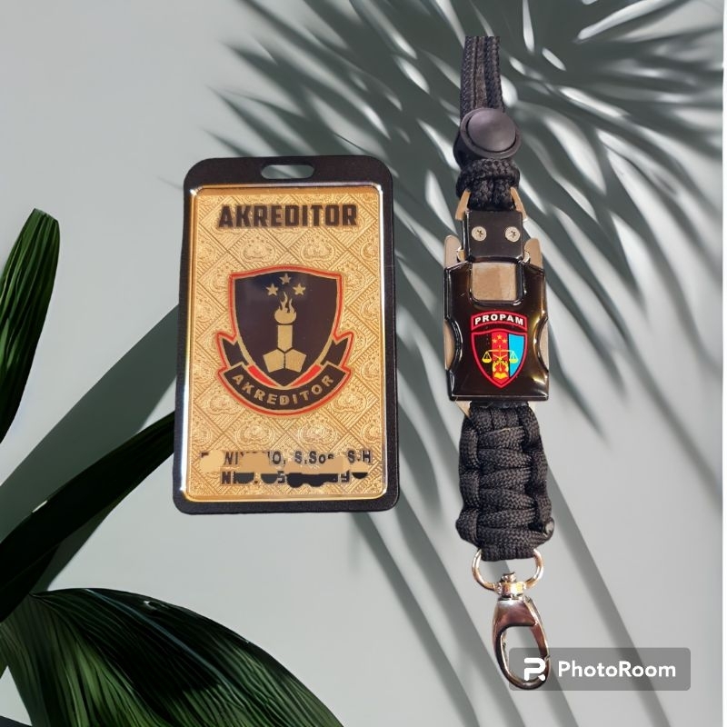 

lanyard id card holder plat peneng logo akreditor polri