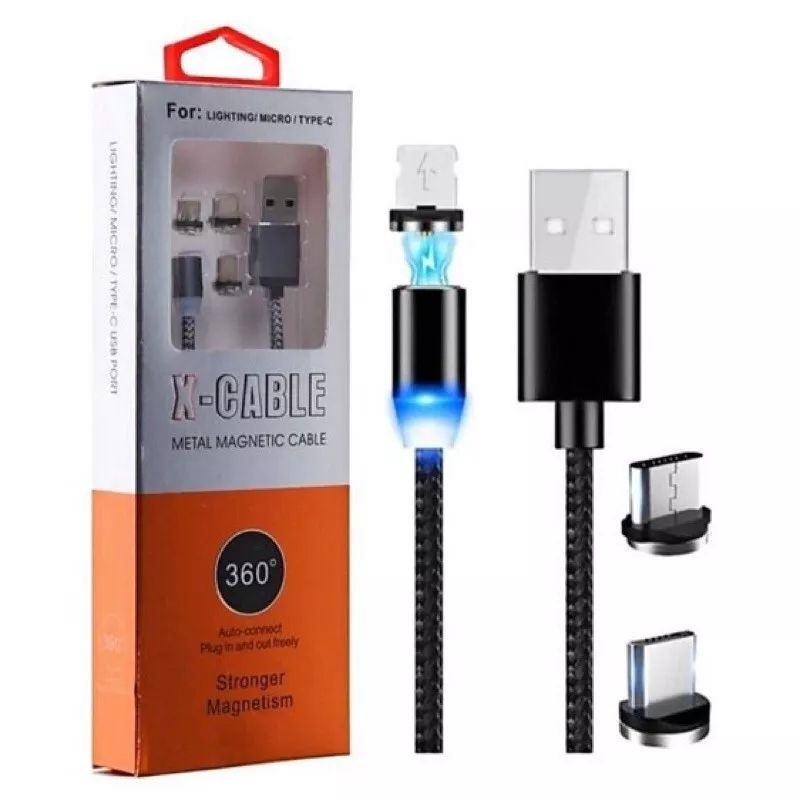 KABEL DATA MAGNET 3 IN 1 TYPE C MICRO DAN LIGHTNING