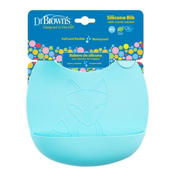 DR BROWN'S SILICONE BIB TURQUOISE (TF012)