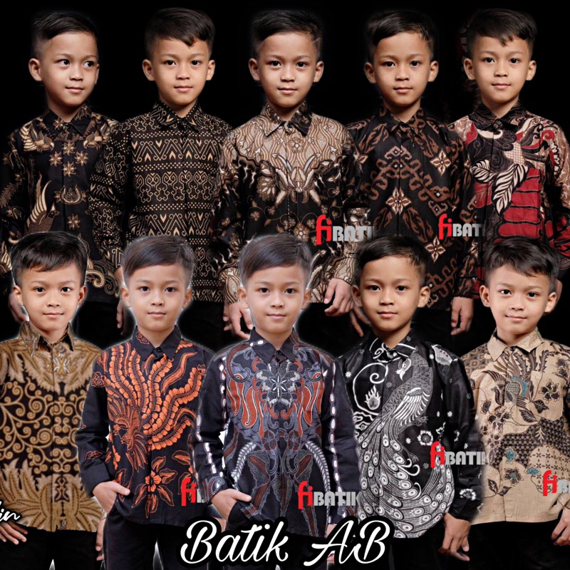 Baju Batik Anak Lengan Panjang/Kemeja Batik Anak Laki-laki usia 2-13th/Batik Anak Formal dan Casual