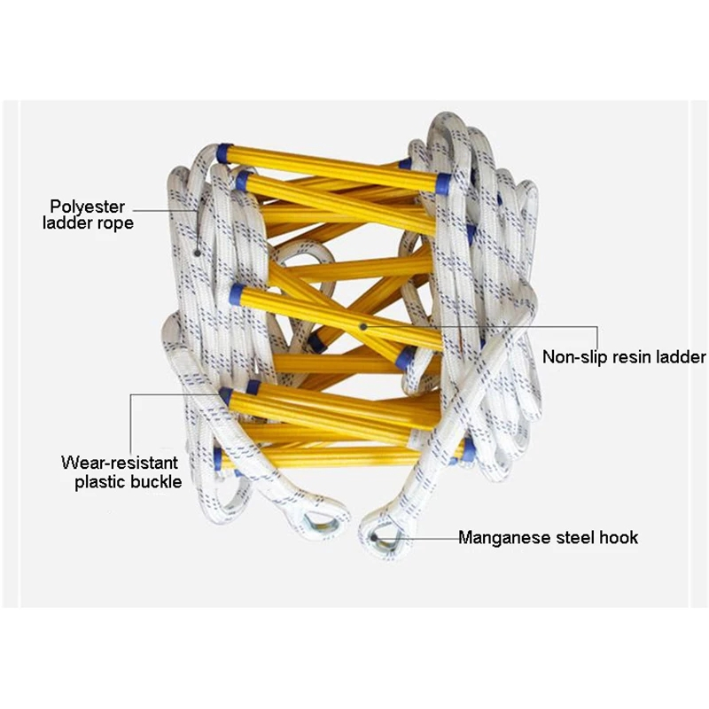 15 Meter Tangga Tali Kapal Tangga Tali Darurat Kapal Fire Escape Ladders Nylon Fire Escape Ladder