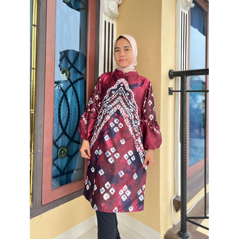 TUNIK JUMPUTAN PALEMBANG ASLI SUTRA SILK PRINT