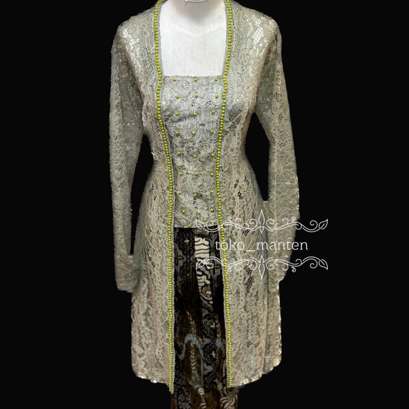KEBAYA KUTUBARU MUTIARA / KEBAYA BROKAT IBU BESAN MUTIARA