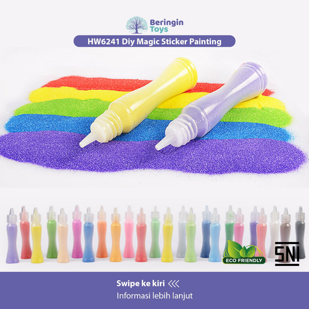 Mainan Edukasi - BT 12 Color Sand Creative Painting HW6241 - Mainan Lukis - Mainan Sticker