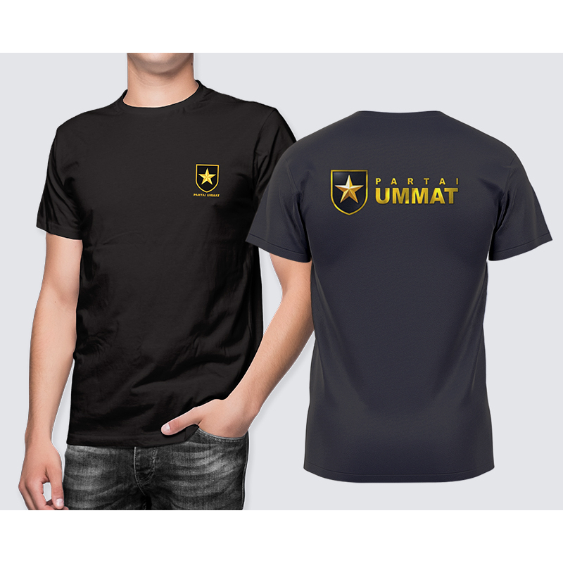 TS - Kaos Katun Pria Partai Politik | Kaos Partai Ummat Warna Hitam