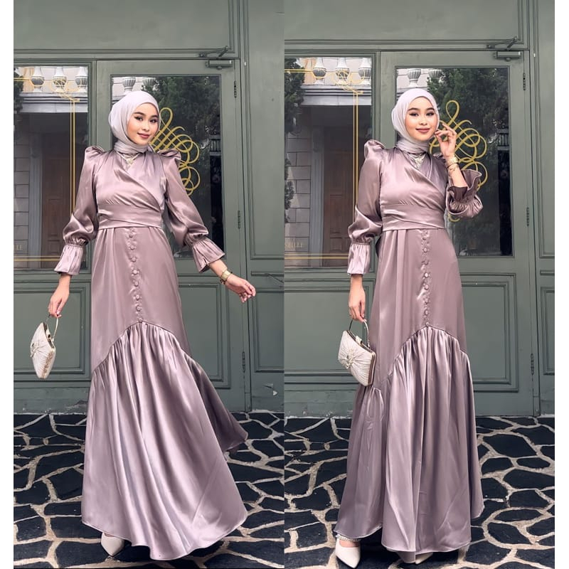 NEW - WILONA DRESS BAHAN CRINKLE MIX CORNELI / DRESS KONDANGAN / DRESS PESTA 2023 / BUSUI FRIENDLY