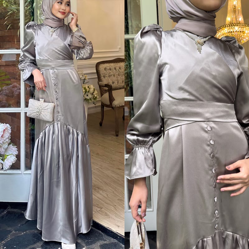 NEW - WILONA DRESS BAHAN CRINKLE MIX CORNELI / DRESS KONDANGAN / DRESS PESTA 2023 / BUSUI FRIENDLY