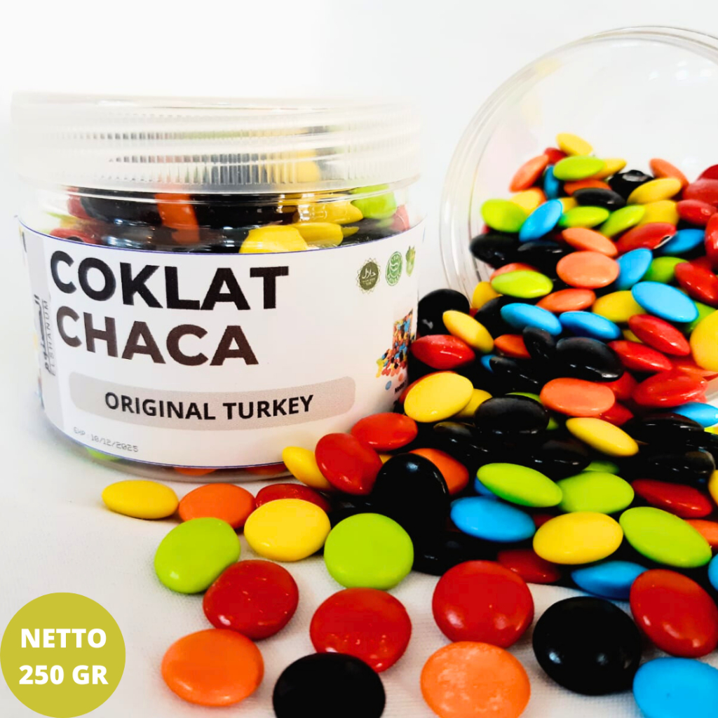 

Coklat Krikil Chaca 250gr / Permen Coklat Chacha / Coklat Turki Asli / Oleh Oleh Haji / Cokelat Cha Cha