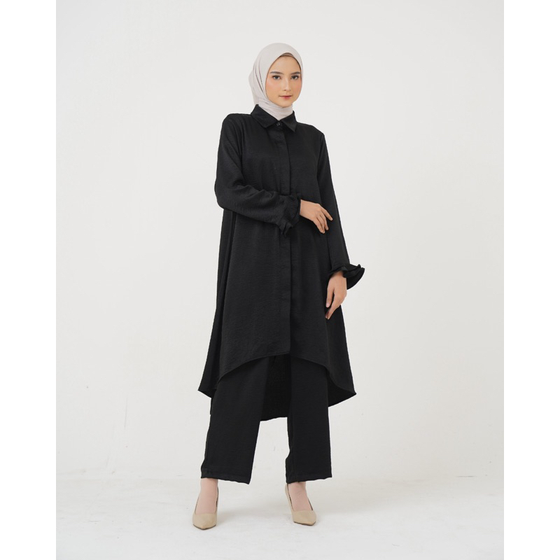 One Set Kemeja Wanita - Azrina Black