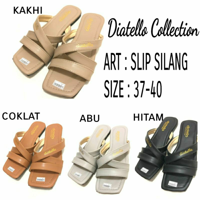 SANDAL FLAT FASHION DIATELLO SELOP SLIP SILANG SIZE 37-40