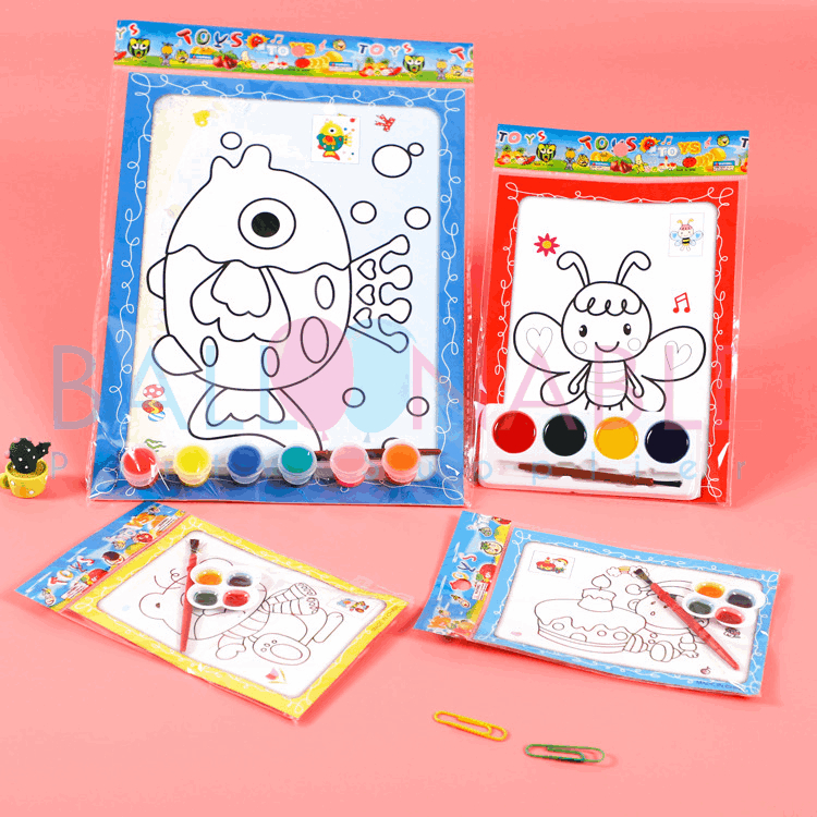 Mainan Mewarnai Kertas Menggunakan Cat Air / Melukis Kertas Gambar Cat Air