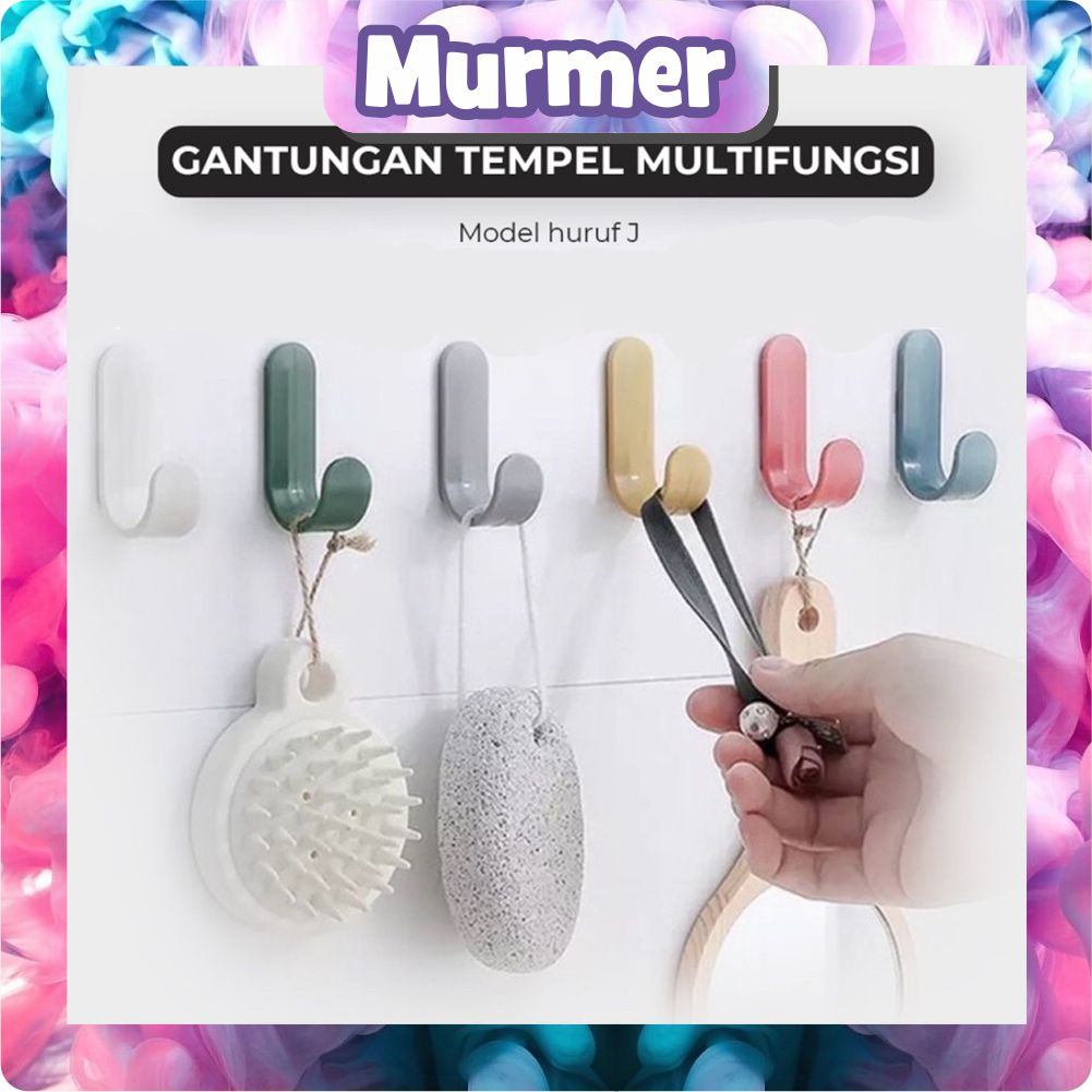 MurmerOfficial Berkat toserba Gantungan Hook J Kait Tempel Dinding R890