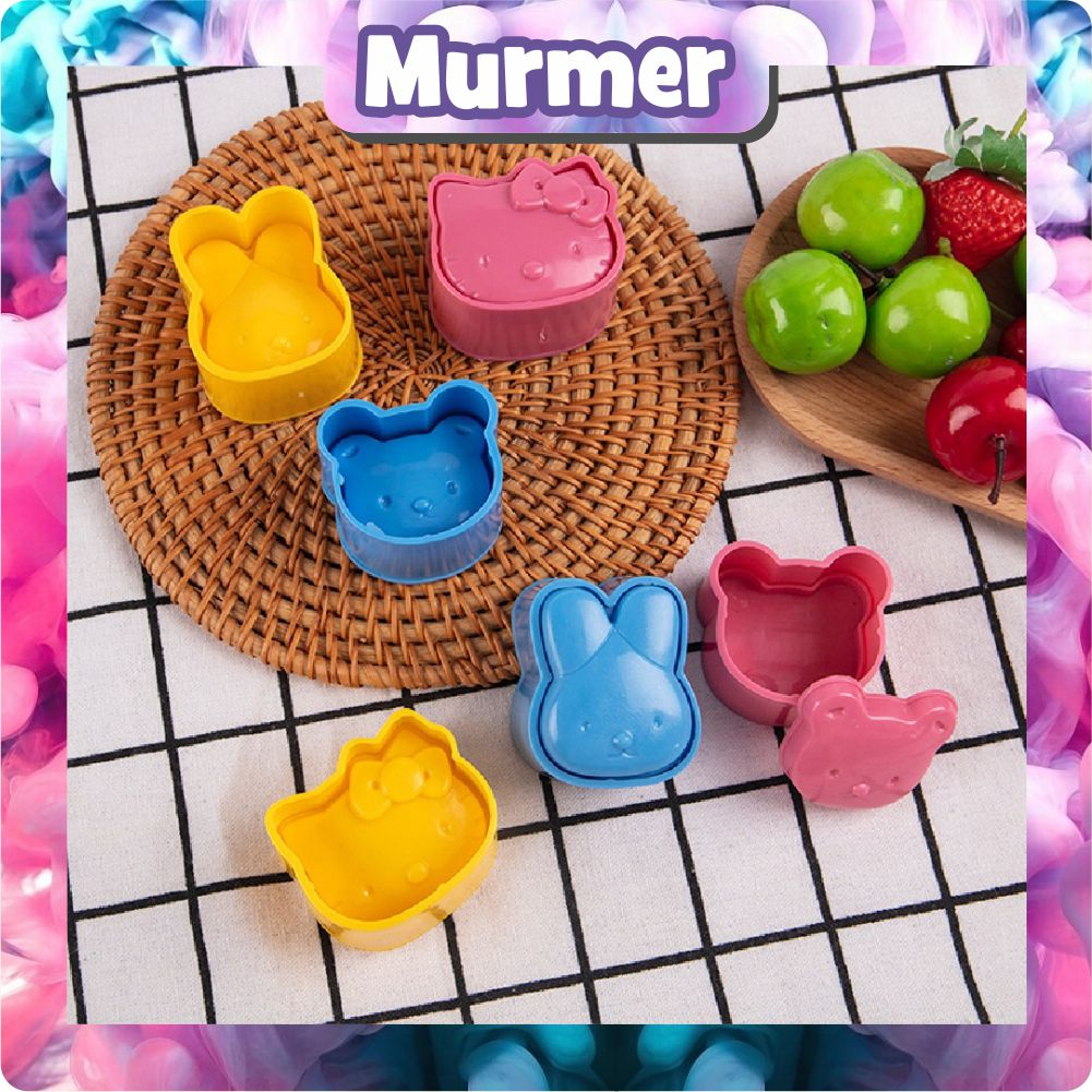 MurmerOfficial 3pcs / Set Cetakan Sushi / Onigiri / Bento Bentuk Karakter Beruang / Kelinci DIY Untuk Anak R866