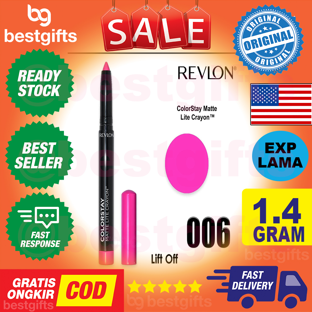 REVLON COLORSTAY MATTE LITE CRAYON FULL - COVERAGE MATTE LIP COLOR CRAYON 1.4 GRAM - 006 LIFT OFF