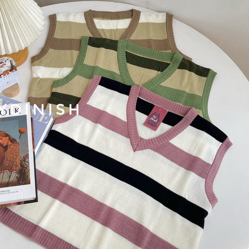 Sandra Vest - Rompi Rajut Wanita Korean Style