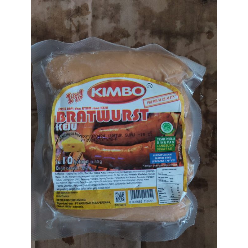 

Kimbo Sosis Sapi Bakar Keju 500gram isi 10pcs