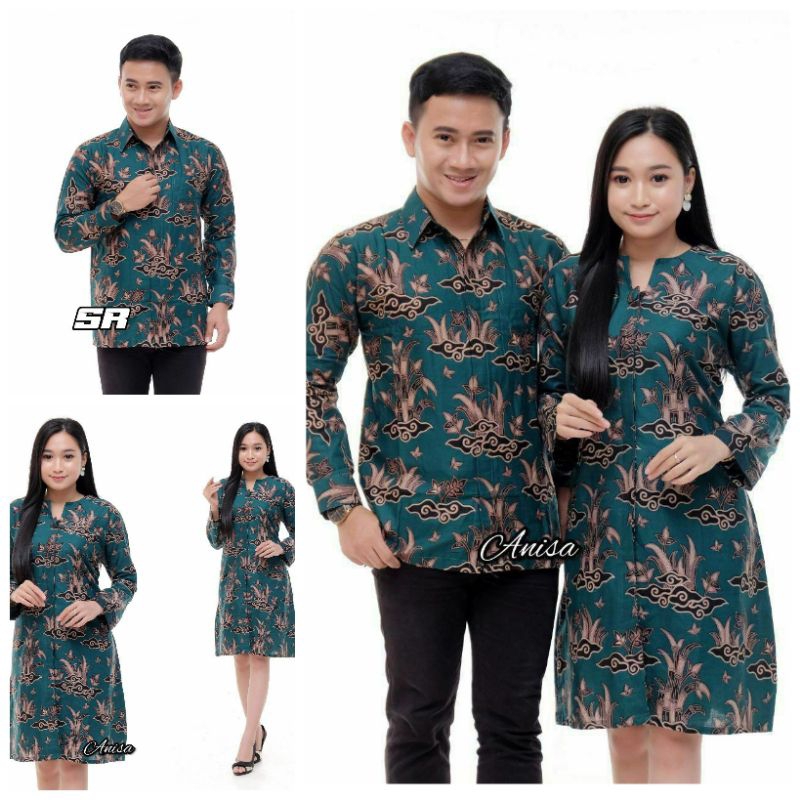 Batik Tunik Couple Modern Set Pakaian Couple Kemeja Batik Pria Batik Couple Dress Batik Baju Batik Couple