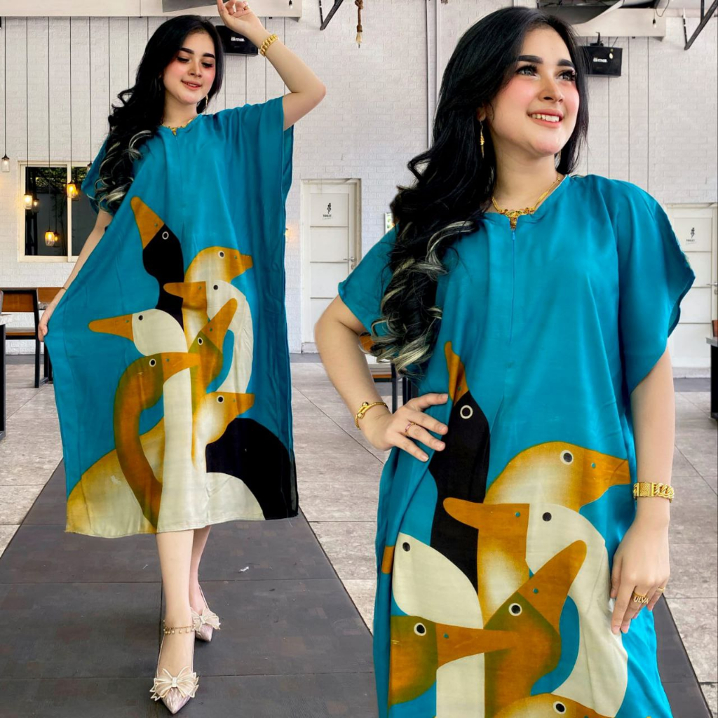 Baju Daster Jumbo Busui Resleting Depan Karakter Pilih Motif &amp; Warna Lucu Unik Homedress Wanita Kekinian LD 120 Rayon Adem Tidak Nerawang Grosir Murah Pekalongan