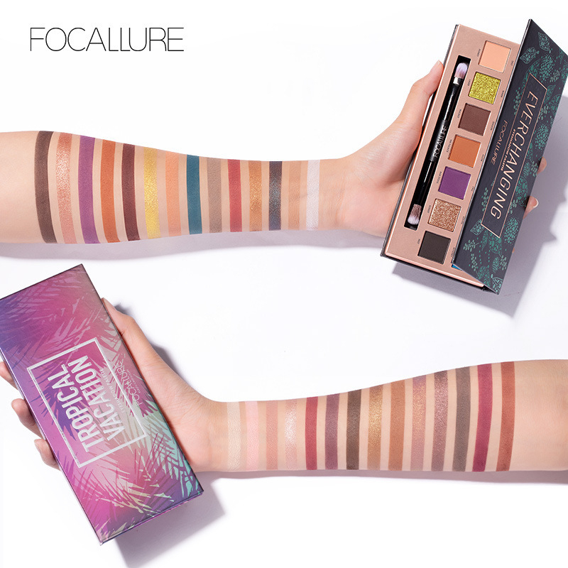 FOCALLURE EVERCHANGING / TROPICAL VACATION Eyeshadow Palette With Brush- 14 Colors