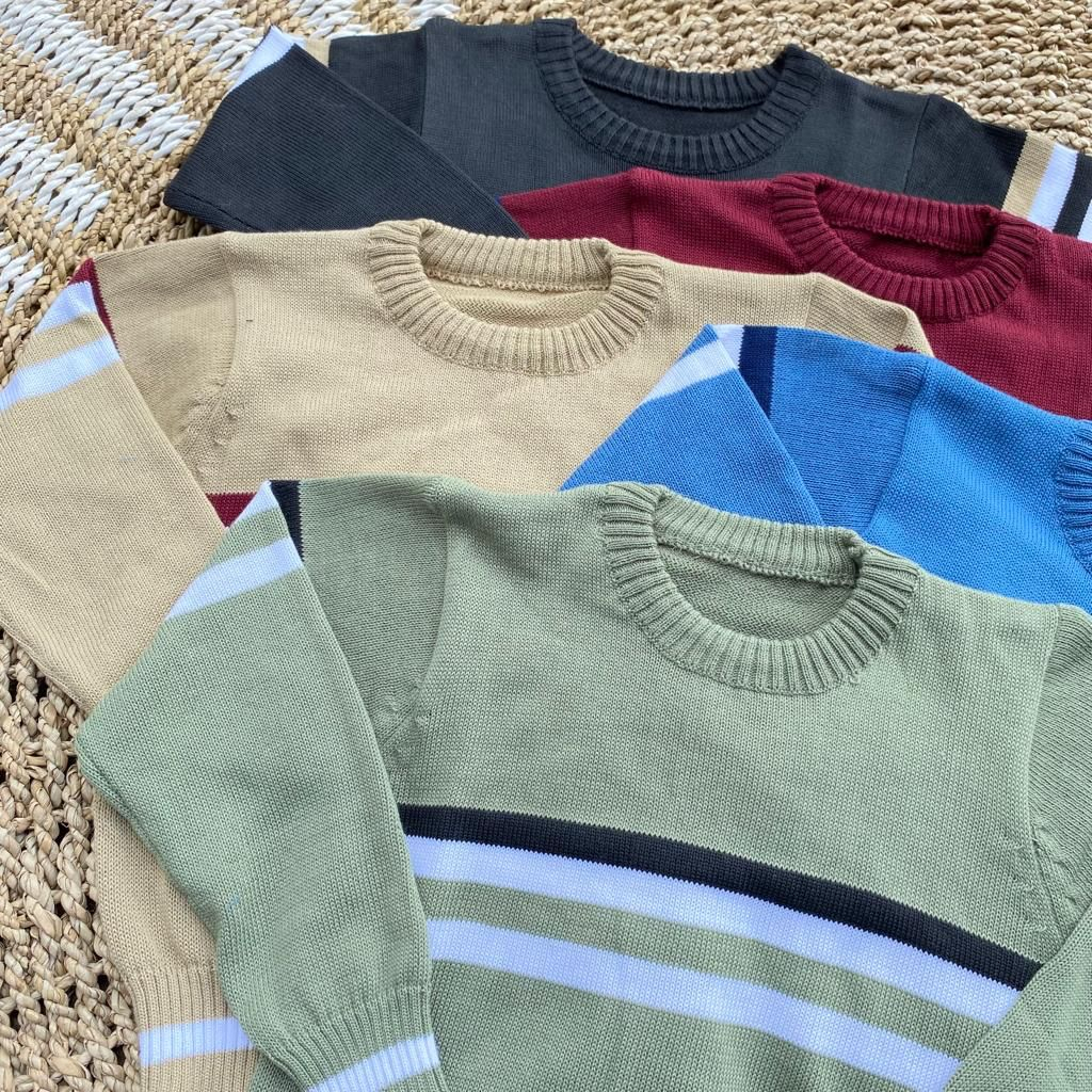 Sweater rajut asli rajut tebal baju hangat bayi lengan panjang