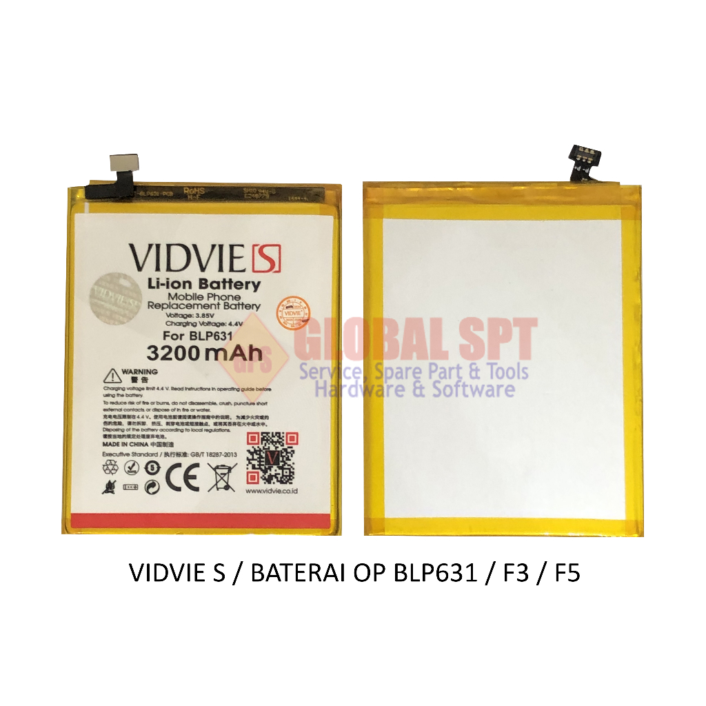 VIDVIE S / BATERAI OPPO BLP631 / BATRE F3 / BATERE F5