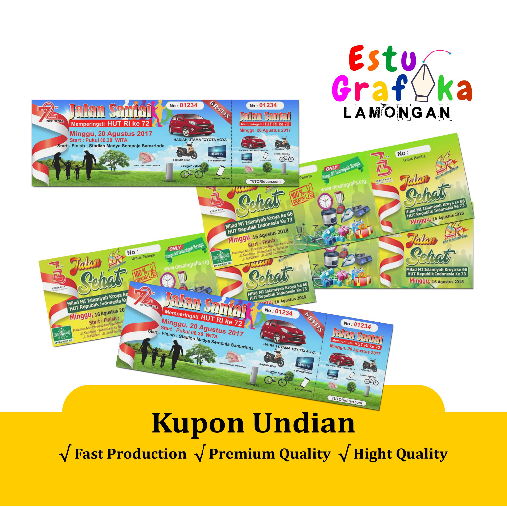 Cetak Kupon Jalan Sehat / Karcis Parkir 1 Rim