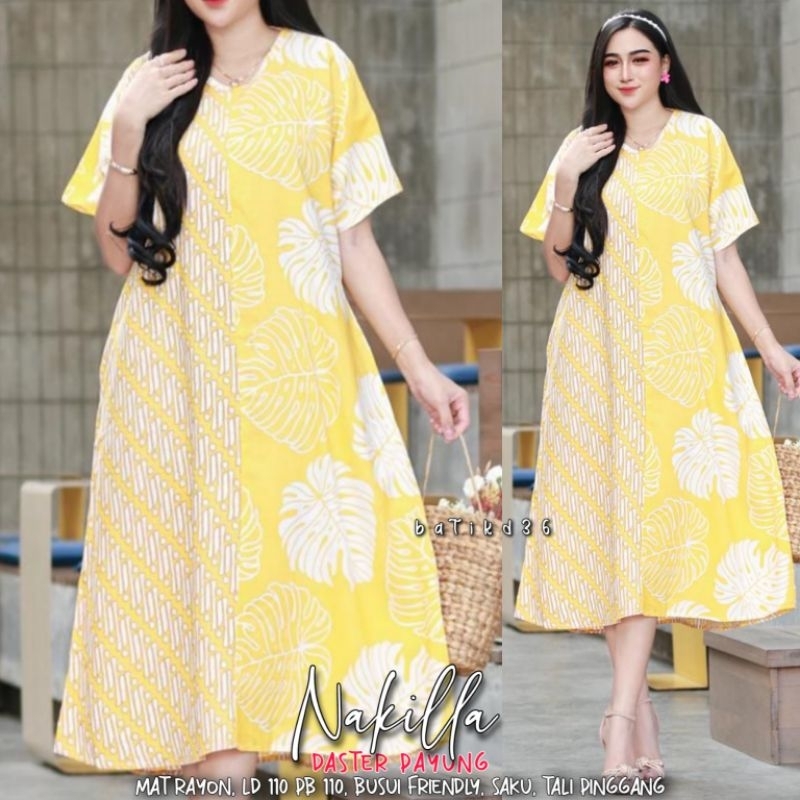 Daster adem rayon tebal murah batik pastel soft baju rumah wanita santai nyaman Manila seling batik warna pastel tali saku lengan mama mamah Tante ibu cewek 60 ribuan alesha