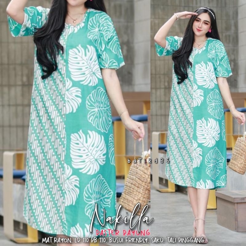 Daster adem rayon tebal murah batik pastel soft baju rumah wanita santai nyaman Manila seling batik warna pastel tali saku lengan mama mamah Tante ibu cewek 60 ribuan alesha