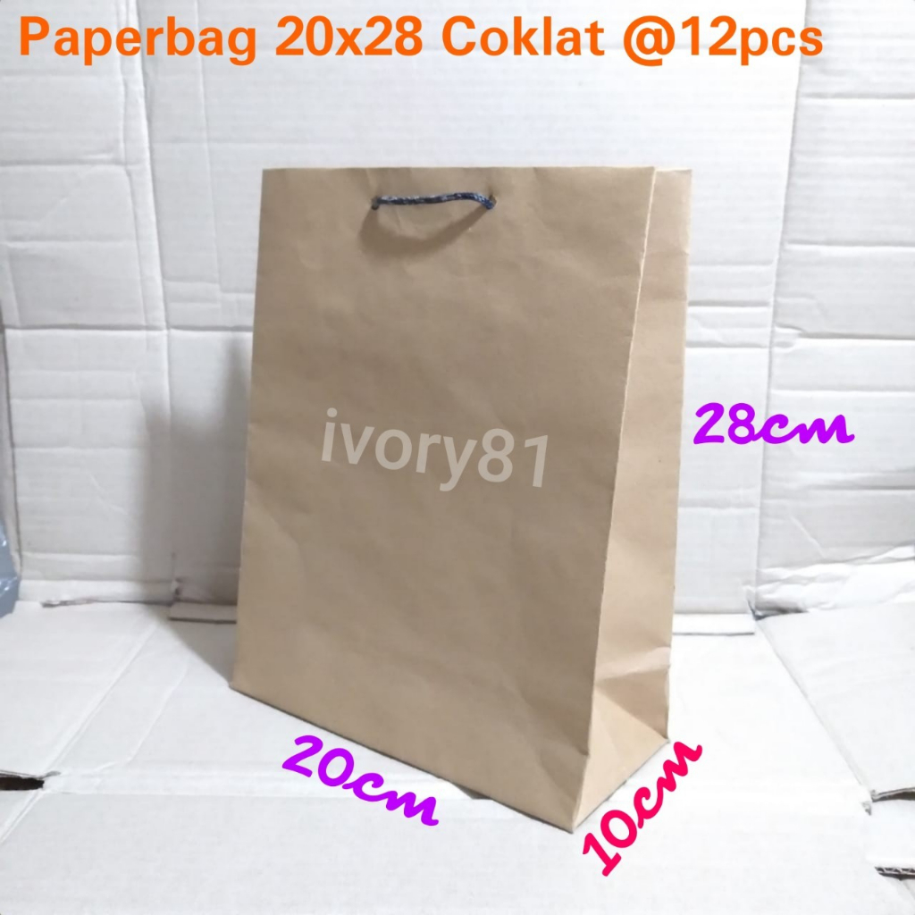 

Isi 12pc Paperbag 20 x 28 polos lusinan /tas kertas motif batik 20 x 28 /tas kertas batik / paperbag