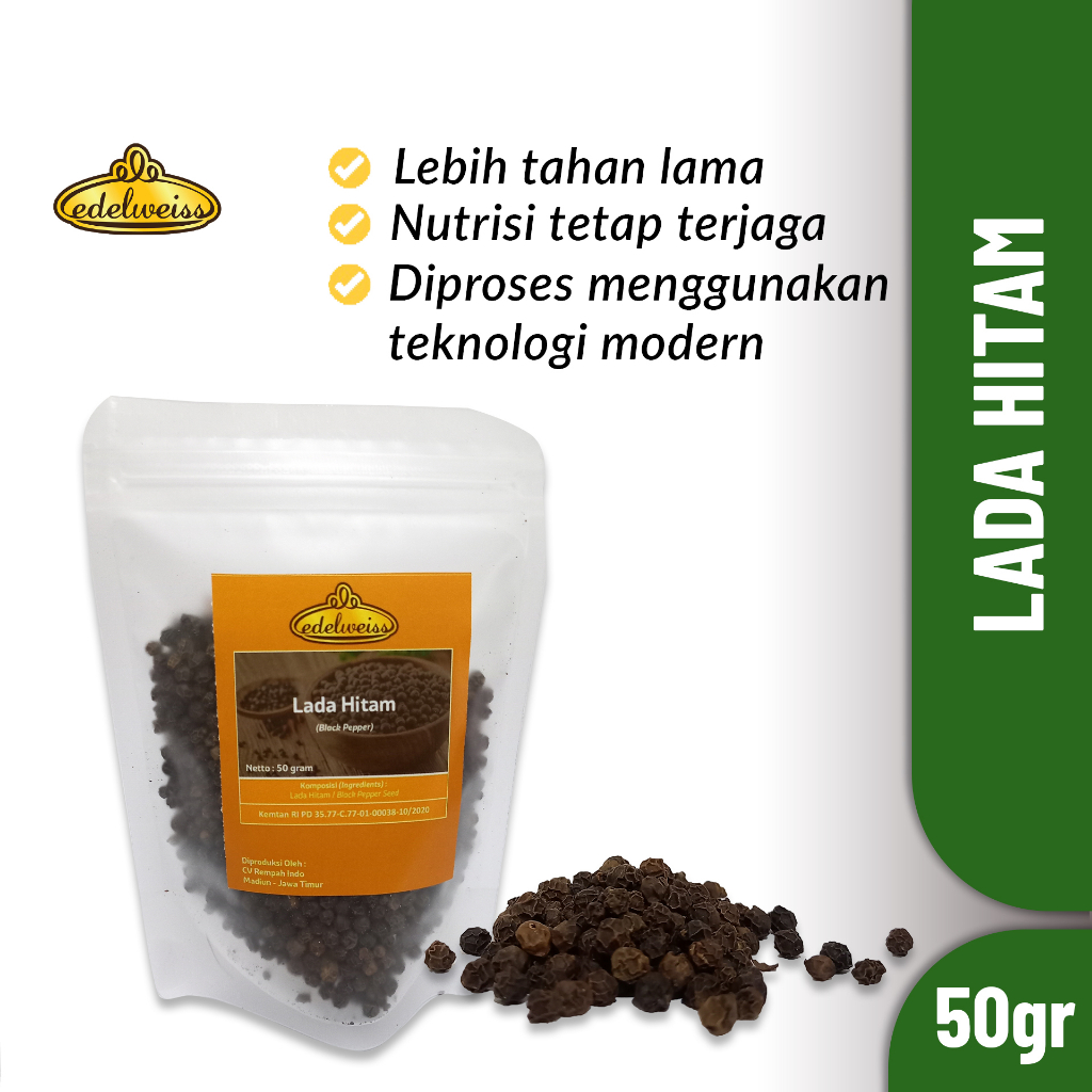 

Edelweiss Lada Hitam / Black Pepper 50gr