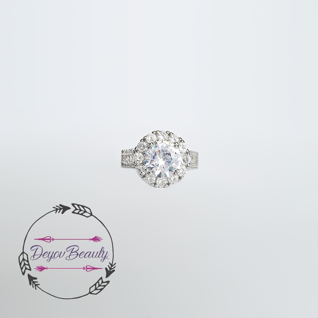 Silver 925 Diamond Ring Cincin Berlian - DYR026 Anne Ring