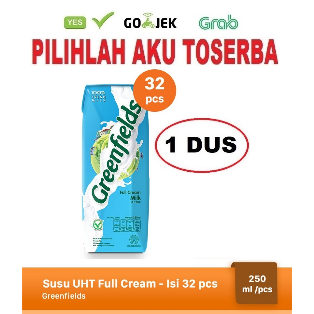 Susu Greenfields FULL CREAM 250 ml - (HARGA 1 DUS ISI 32 pcs)