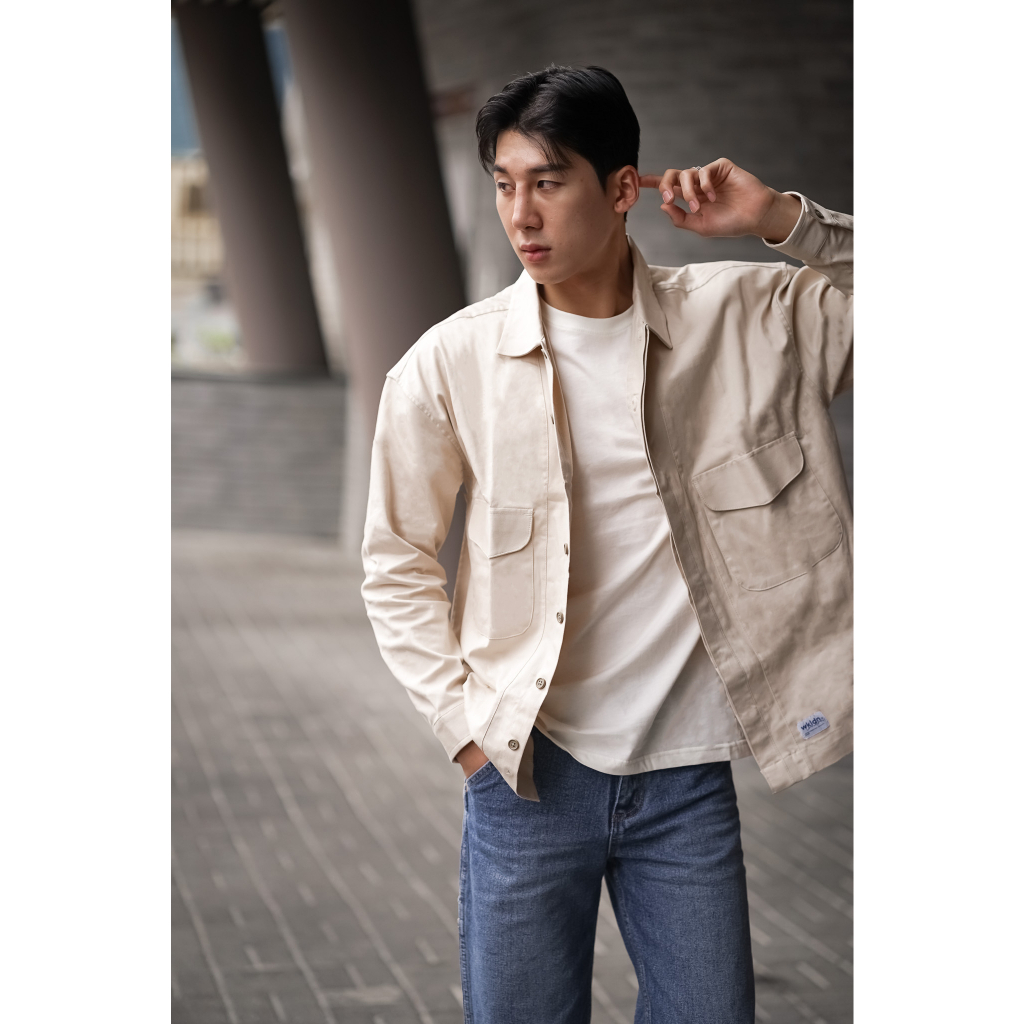 WILL-K LONDON Two Flap Pocket Jacket - Cream