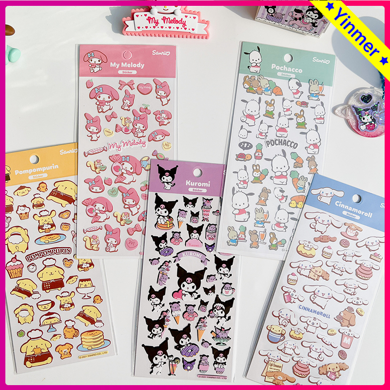 

COD✨ Kartun Lucu Stiker Korea Anak Bahan PVC Tahan Air Sticker Kuromi Cinamoroll Pompompurin Melody Scrapbook Diary Stiker Dekorasi DIY-Yinmer