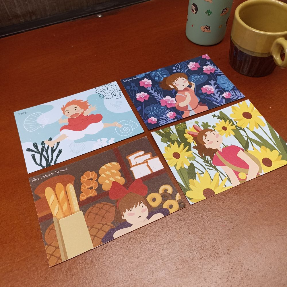 

SENANGSENANG Ghibli Postcard / Kartu Pos Ilustrasi