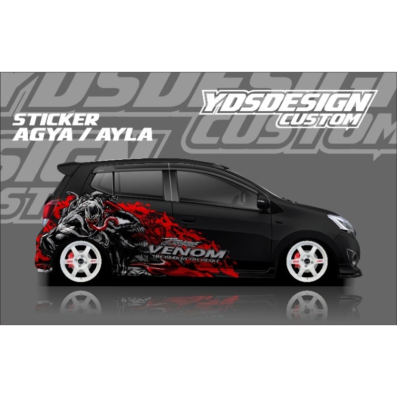 STICKER DECAL AGYA / AYLA, BRIO, YARIS, DLL / STIKER MOBIL AGYA AYLA VENOM