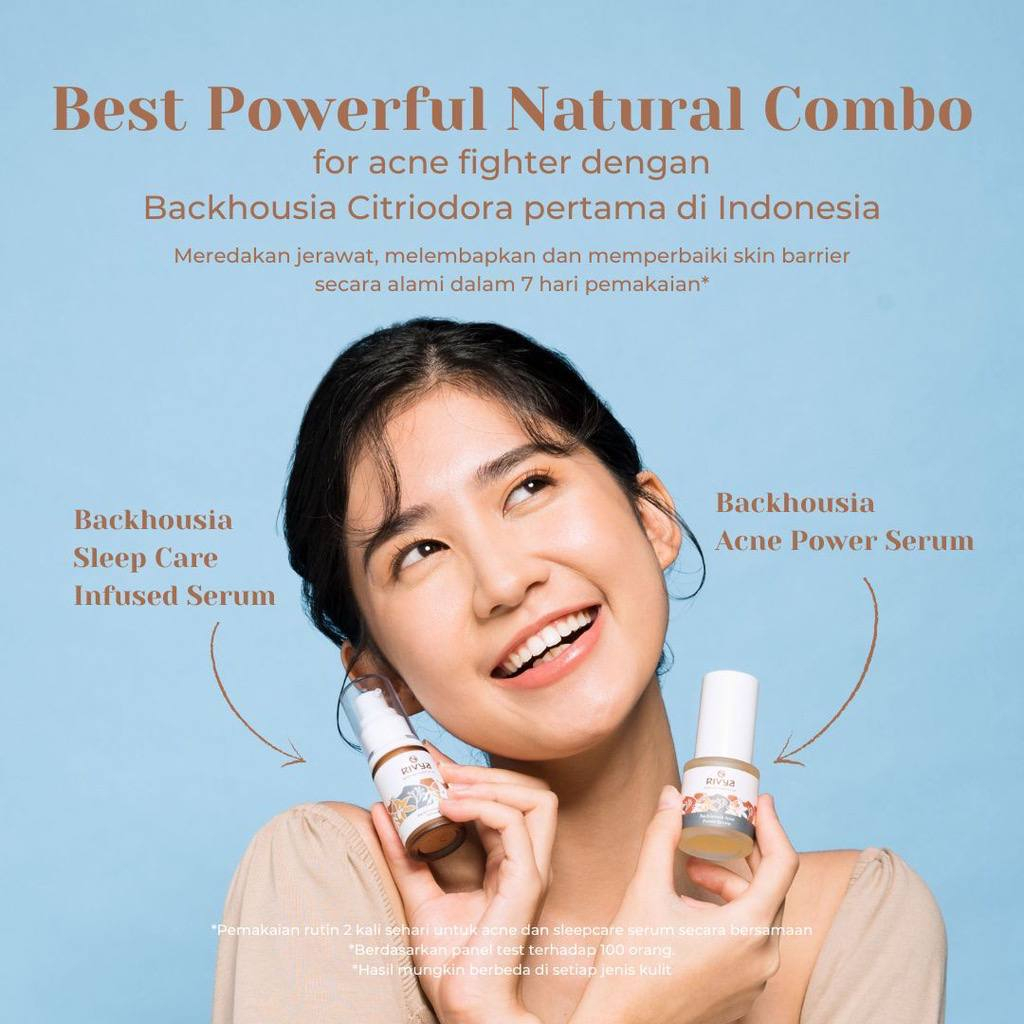 RIVYA Backhousia Acne Power Serum 20ml Serum Untuk Jerawat Aman Untuk  Busui dan Bumil