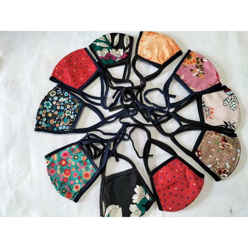 TERMURAH MASKER KAIN TALI | MASKER POLOS | MASKER MOTIF | BATIK MURAH | DUCKBIL | KF94