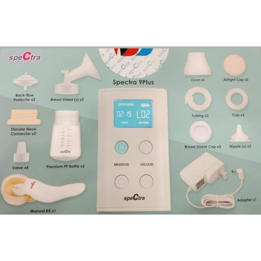 Spectra 9Plus Rechargeable Breast Pump / Pompa Asi Elektrik 2 pump
