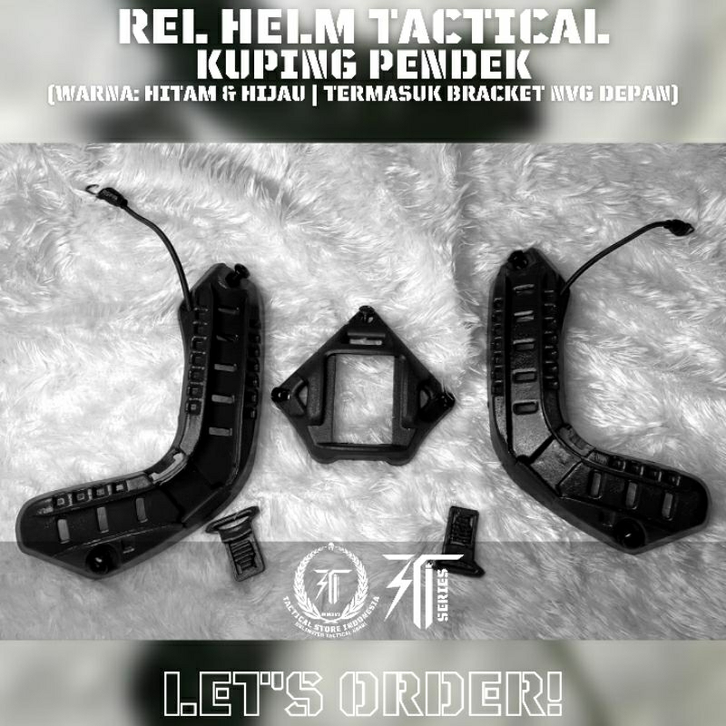 Part Helm Tactical - Rel Helm Balistic / Rail Helm Tactical dan Bracket NVG 1 Set (ABS)