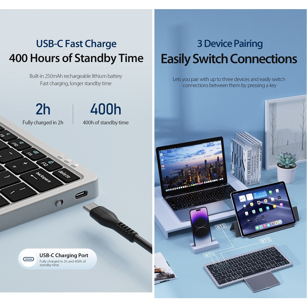 DUX DUCIS Wireless Keyboard 3 Pairing Devices OK Series Original