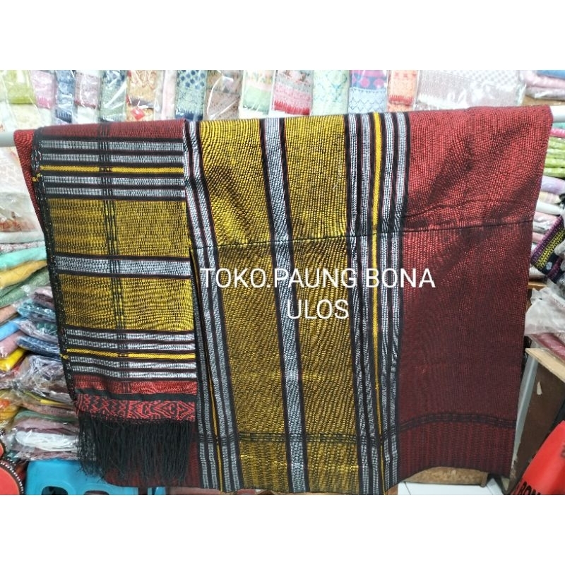 SONGKET TUMTUMAN TARUTUNG ICORMOLOR WARNA MERAH KEPALA GOLD DAN PUTIH