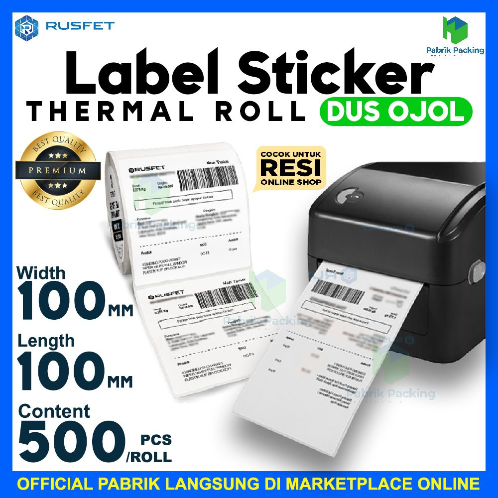 

Label roll thermal stiker thermal A6 500pcs rusfet resi online dus ojol